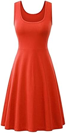 שמלת icodod שמלת נשים 2023 שמלת קיץ מזדמנת עם צוואר T ללא שרוולים נדנדה גדולה בצבע מוצק שמלת פרטיס מסורתית מסורתית